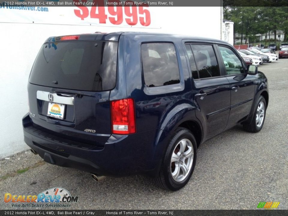 2012 Honda Pilot EX-L 4WD Bali Blue Pearl / Gray Photo #23