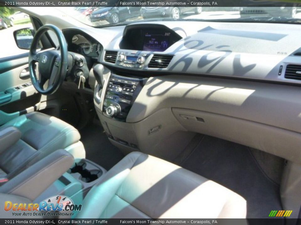 2011 Honda Odyssey EX-L Crystal Black Pearl / Truffle Photo #11