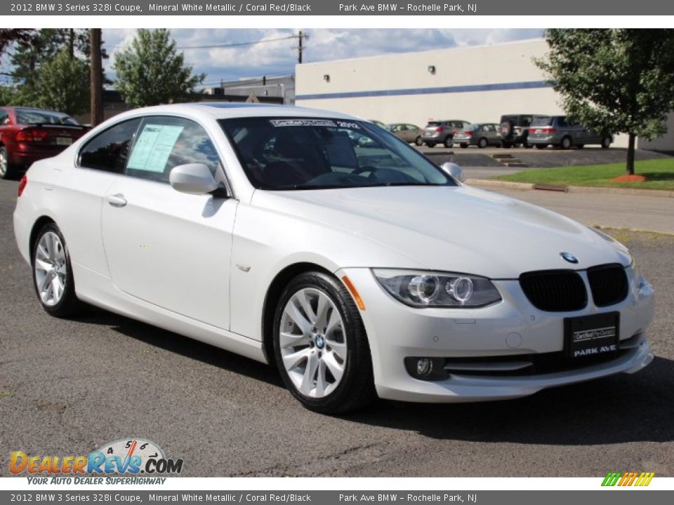 2012 BMW 3 Series 328i Coupe Mineral White Metallic / Coral Red/Black Photo #1