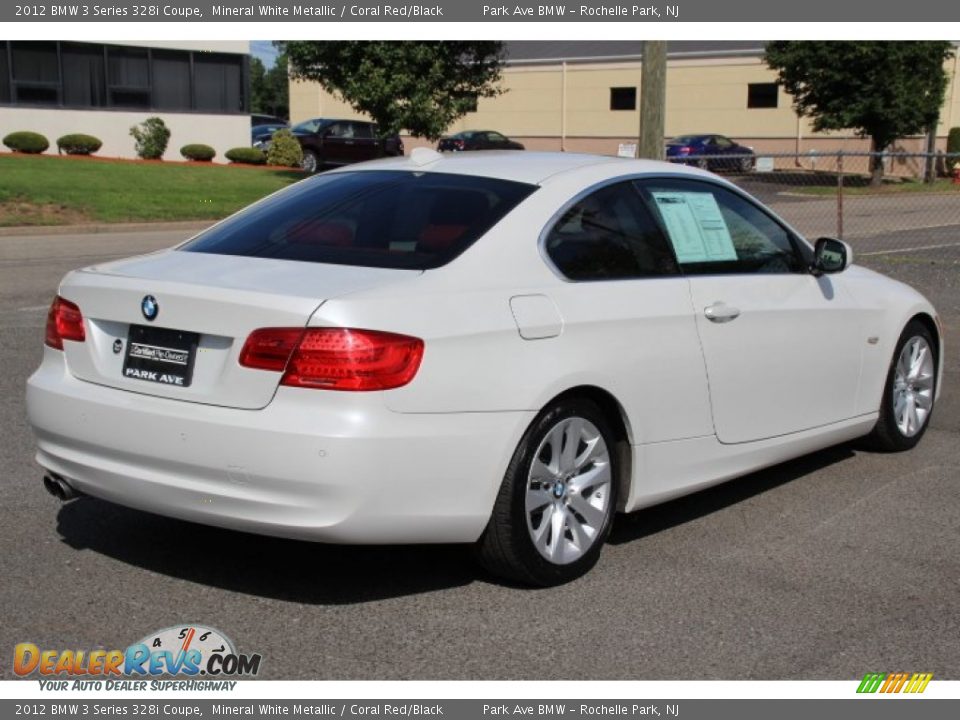 2012 BMW 3 Series 328i Coupe Mineral White Metallic / Coral Red/Black Photo #2