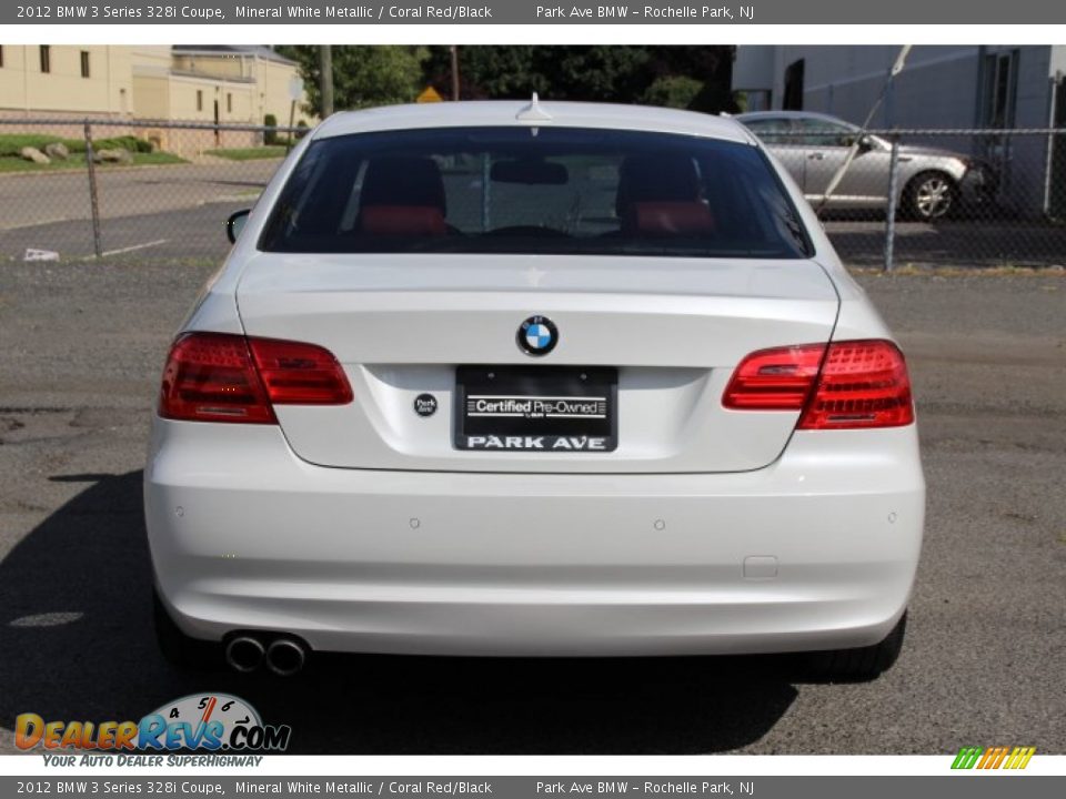 2012 BMW 3 Series 328i Coupe Mineral White Metallic / Coral Red/Black Photo #3