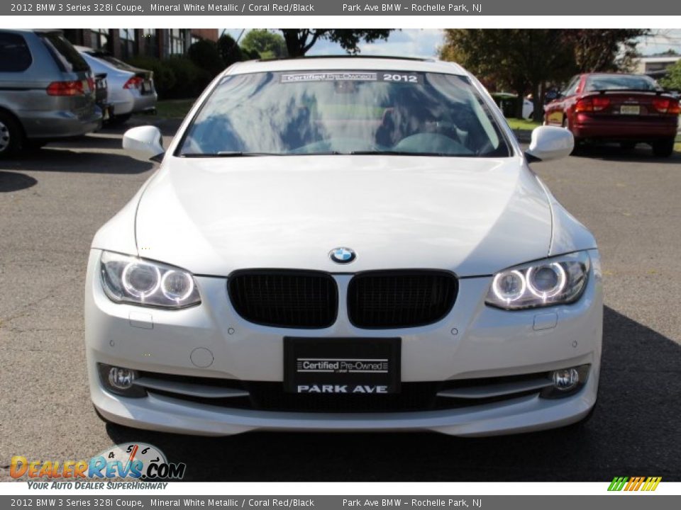 2012 BMW 3 Series 328i Coupe Mineral White Metallic / Coral Red/Black Photo #7