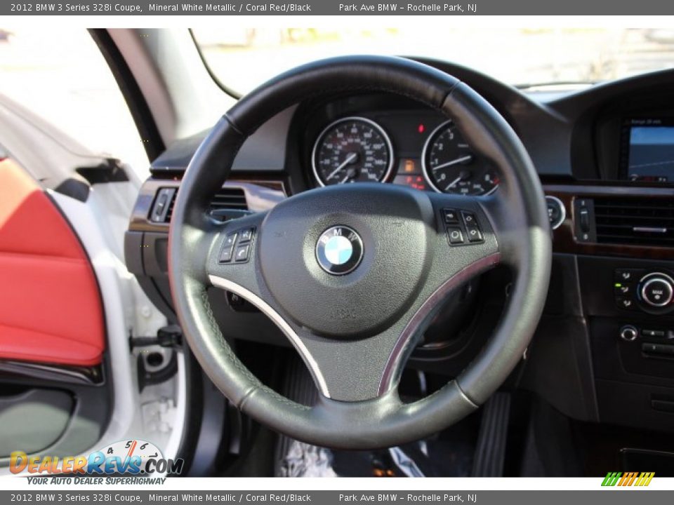 2012 BMW 3 Series 328i Coupe Mineral White Metallic / Coral Red/Black Photo #17