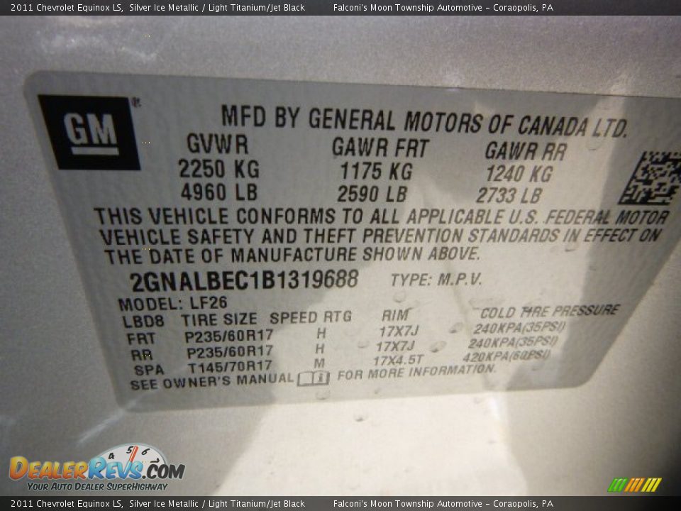 2011 Chevrolet Equinox LS Silver Ice Metallic / Light Titanium/Jet Black Photo #4