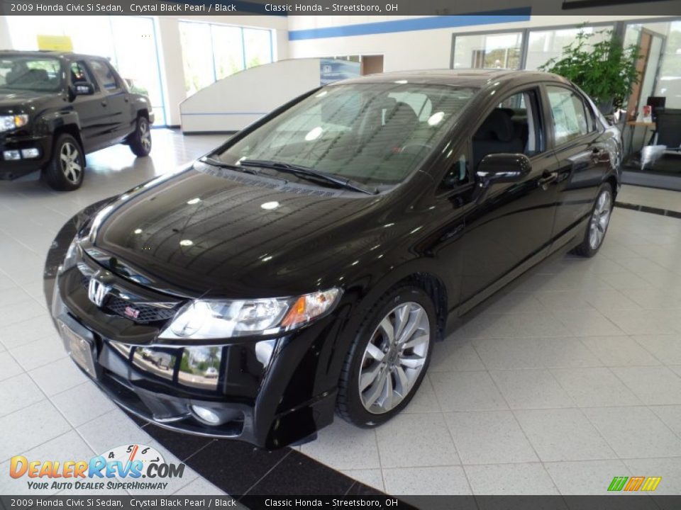 2009 Honda Civic Si Sedan Crystal Black Pearl / Black Photo #1