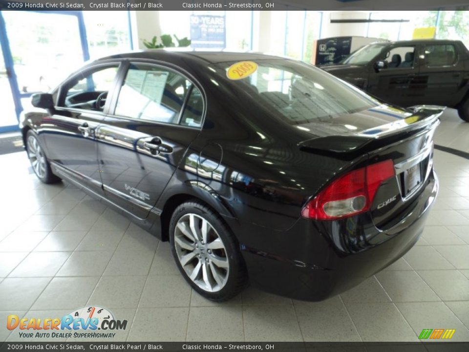 2009 Honda Civic Si Sedan Crystal Black Pearl / Black Photo #2