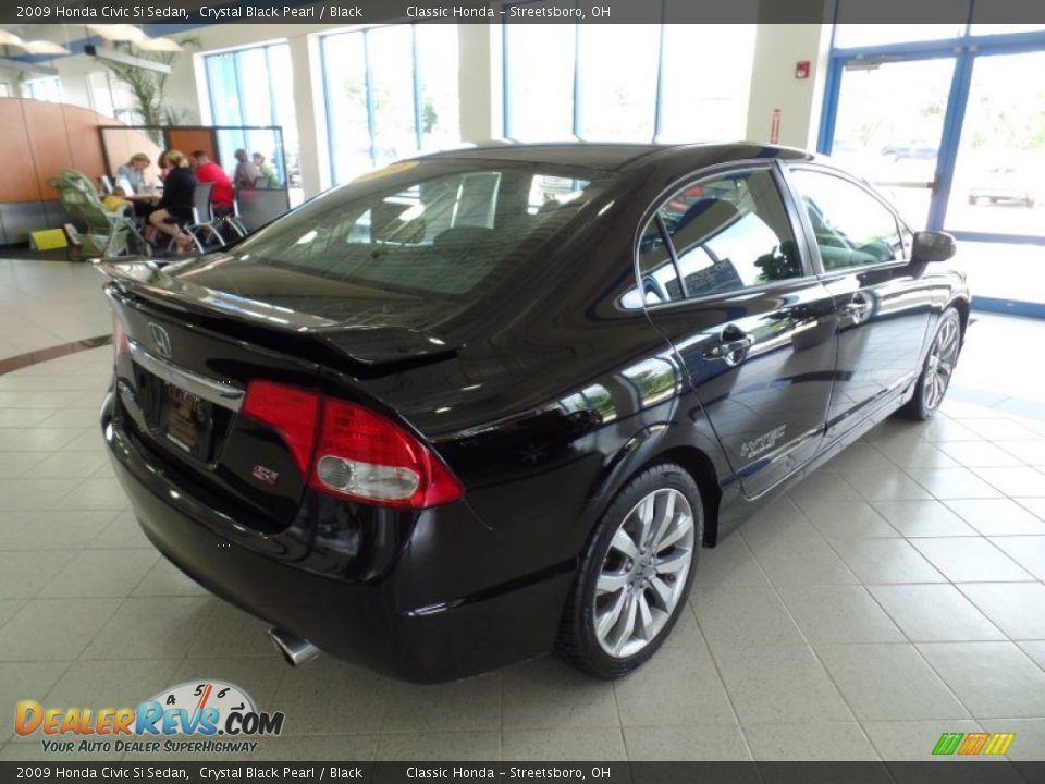 2009 Honda Civic Si Sedan Crystal Black Pearl / Black Photo #3