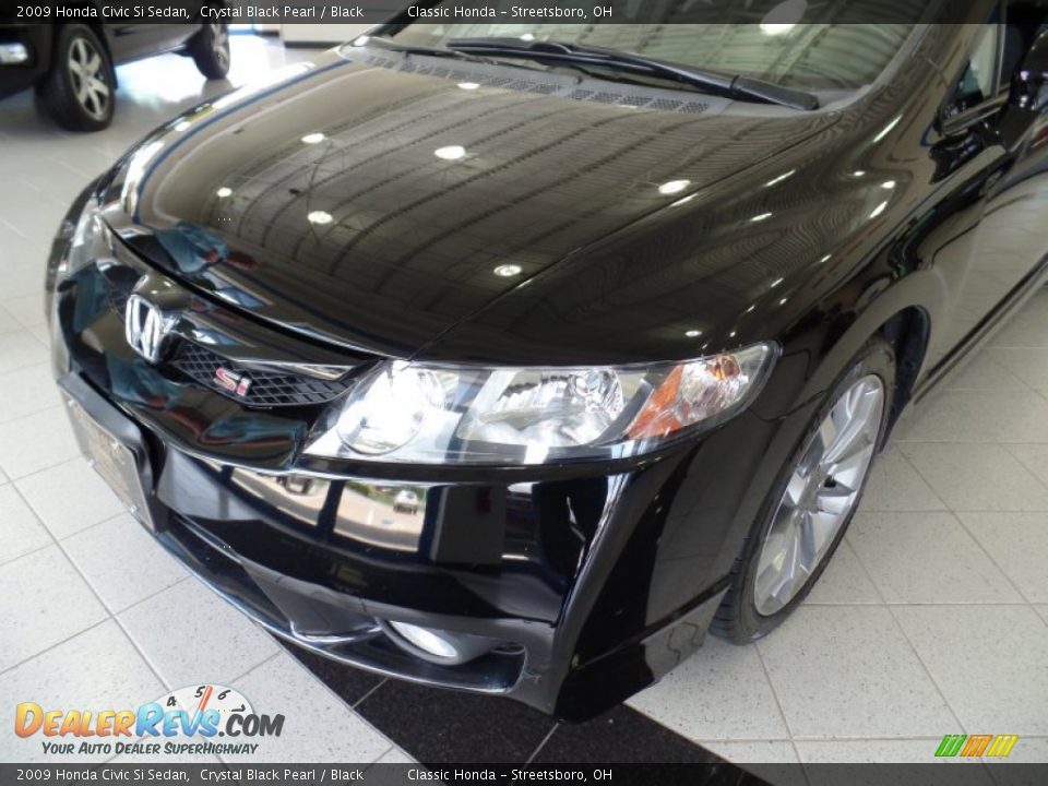 2009 Honda Civic Si Sedan Crystal Black Pearl / Black Photo #5