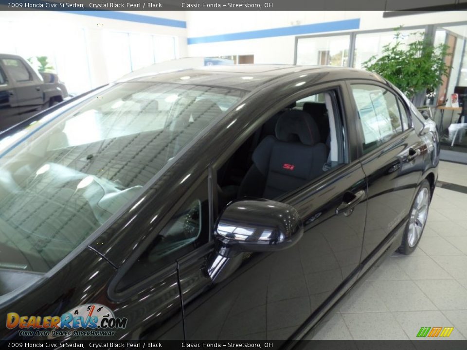 2009 Honda Civic Si Sedan Crystal Black Pearl / Black Photo #6