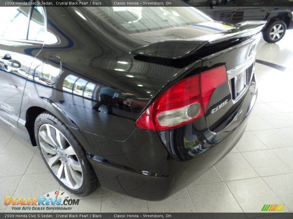 2009 Honda Civic Si Sedan Crystal Black Pearl / Black Photo #7
