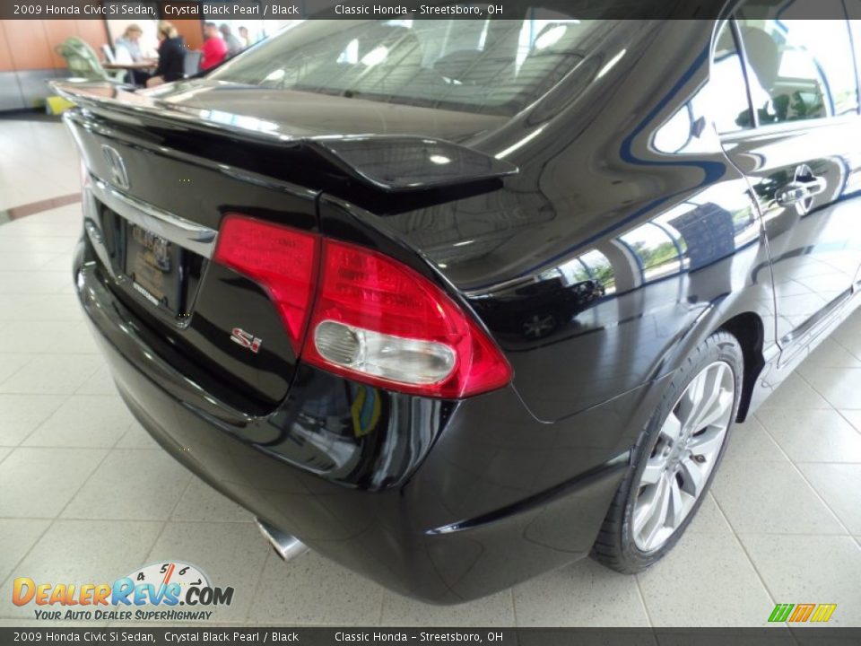 2009 Honda Civic Si Sedan Crystal Black Pearl / Black Photo #8