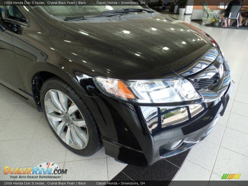2009 Honda Civic Si Sedan Crystal Black Pearl / Black Photo #9