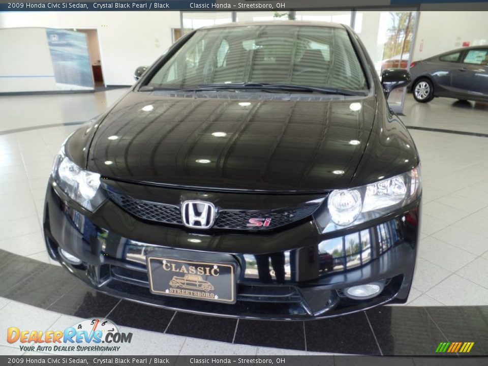 2009 Honda Civic Si Sedan Crystal Black Pearl / Black Photo #10