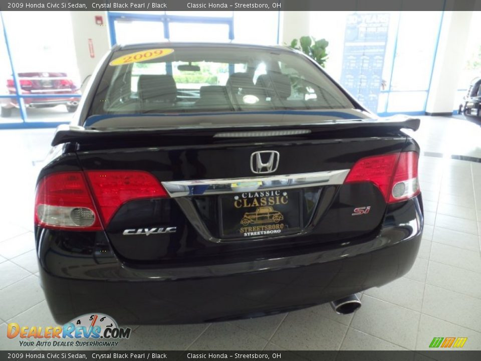 2009 Honda Civic Si Sedan Crystal Black Pearl / Black Photo #11