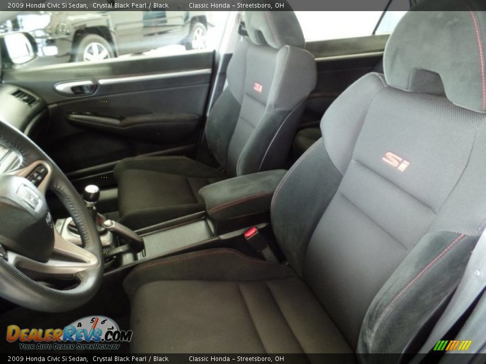 2009 Honda Civic Si Sedan Crystal Black Pearl / Black Photo #14