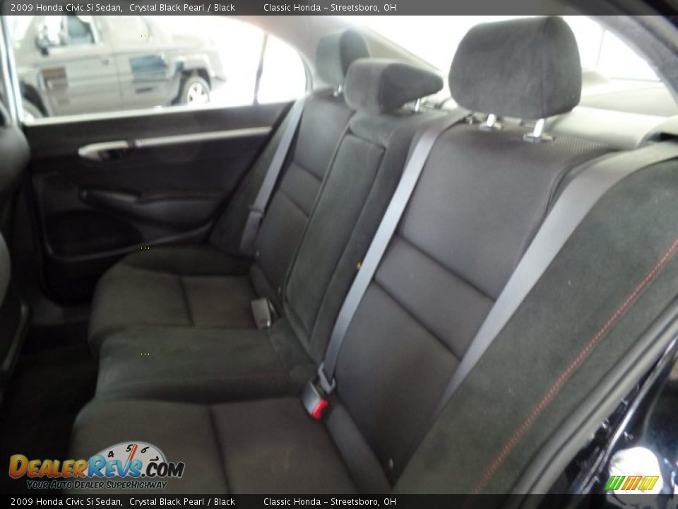 2009 Honda Civic Si Sedan Crystal Black Pearl / Black Photo #15