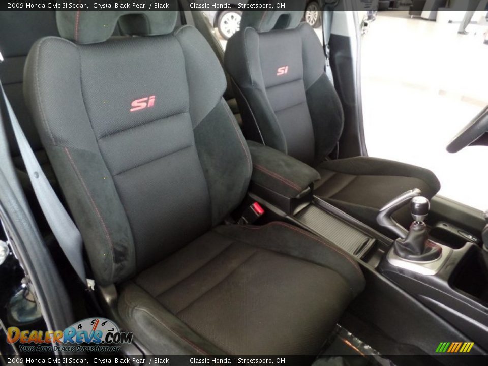 2009 Honda Civic Si Sedan Crystal Black Pearl / Black Photo #17