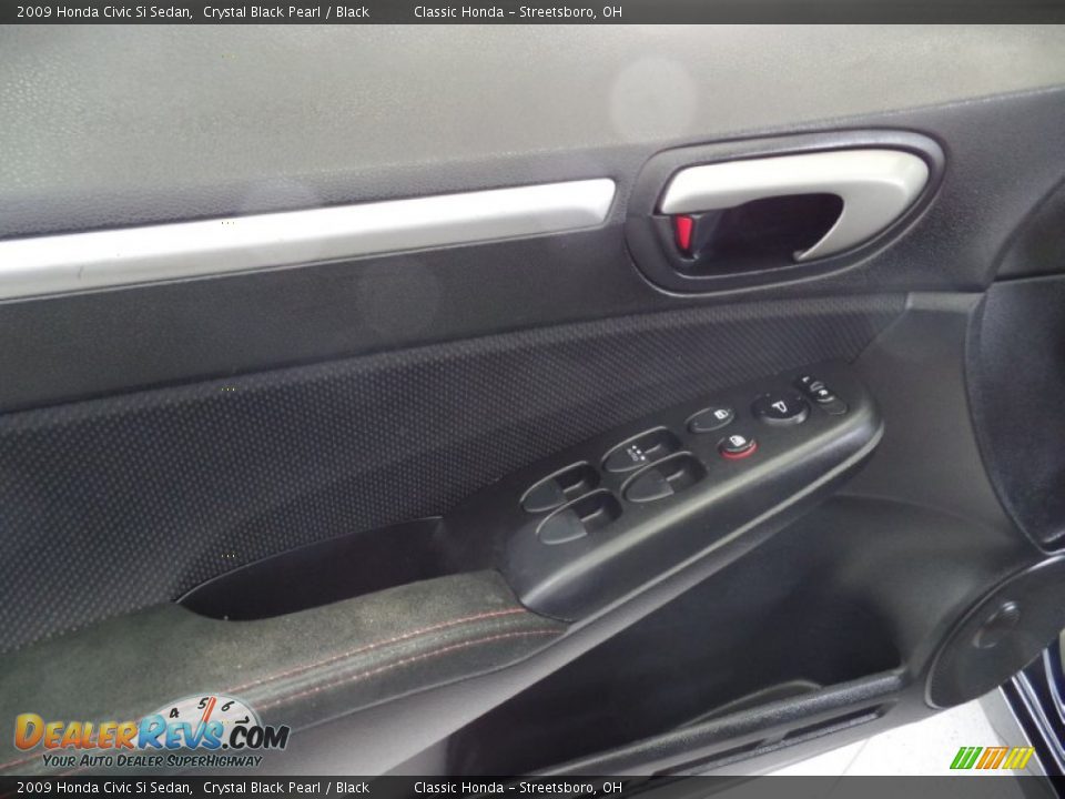 2009 Honda Civic Si Sedan Crystal Black Pearl / Black Photo #18