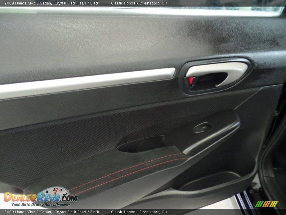 2009 Honda Civic Si Sedan Crystal Black Pearl / Black Photo #19