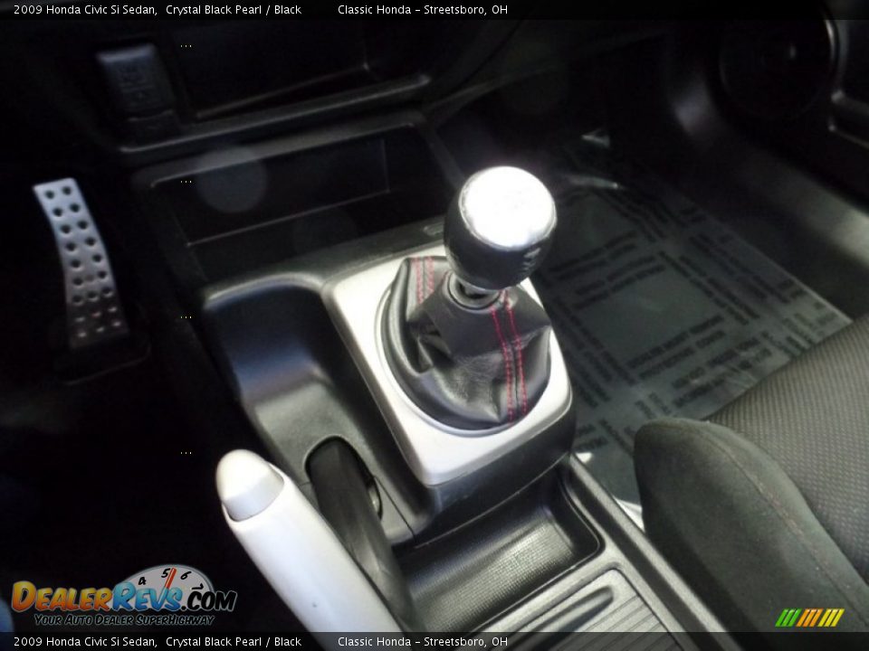2009 Honda Civic Si Sedan Crystal Black Pearl / Black Photo #25
