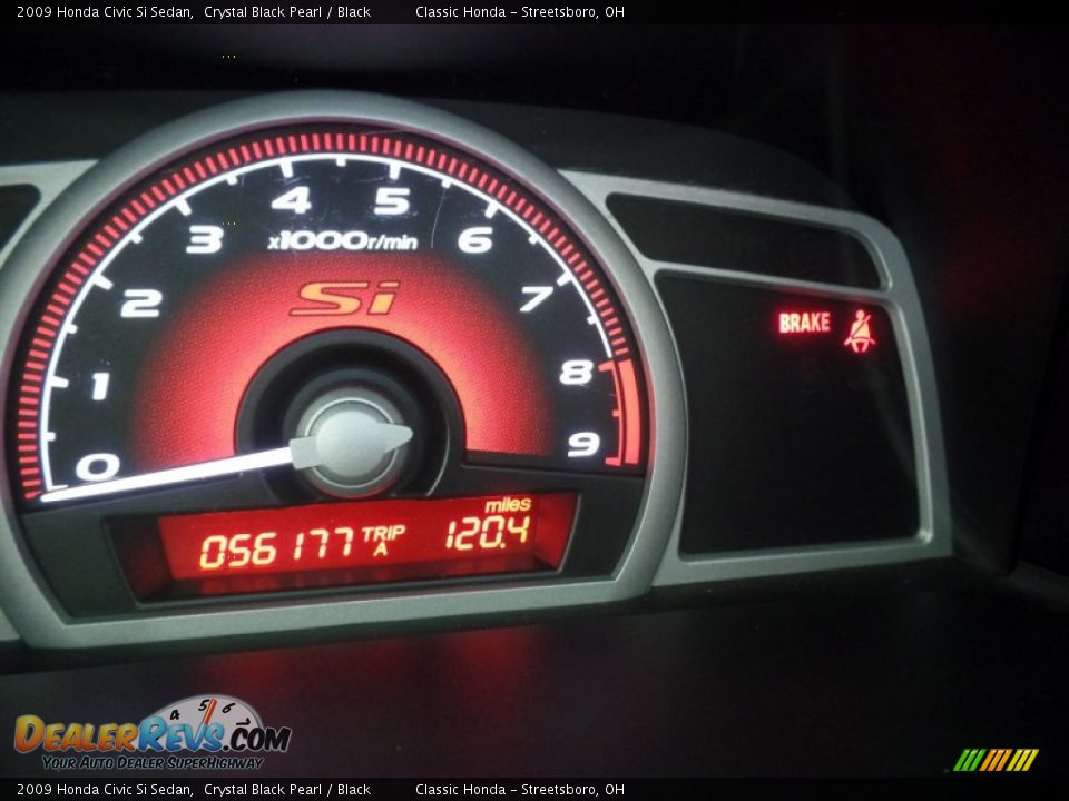 2009 Honda Civic Si Sedan Crystal Black Pearl / Black Photo #27
