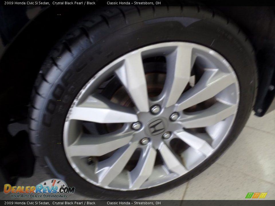 2009 Honda Civic Si Sedan Crystal Black Pearl / Black Photo #29