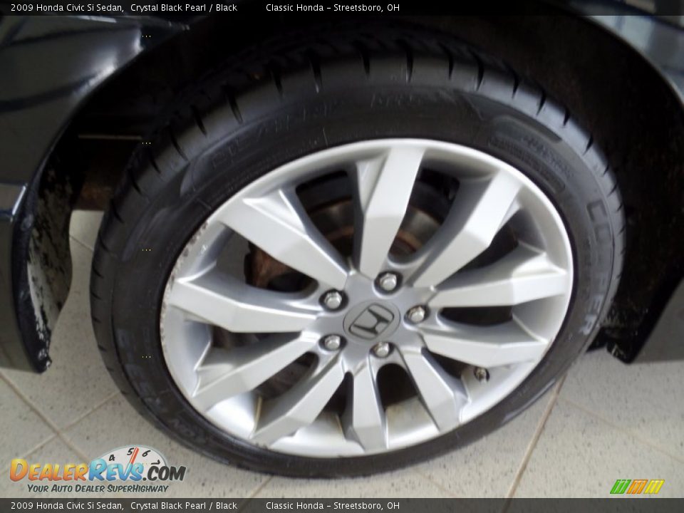 2009 Honda Civic Si Sedan Crystal Black Pearl / Black Photo #30