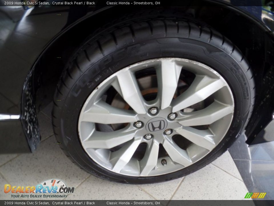 2009 Honda Civic Si Sedan Crystal Black Pearl / Black Photo #31