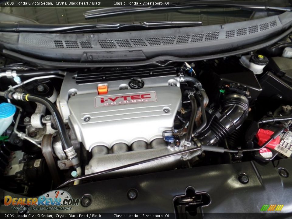 2009 Honda Civic Si Sedan Crystal Black Pearl / Black Photo #33