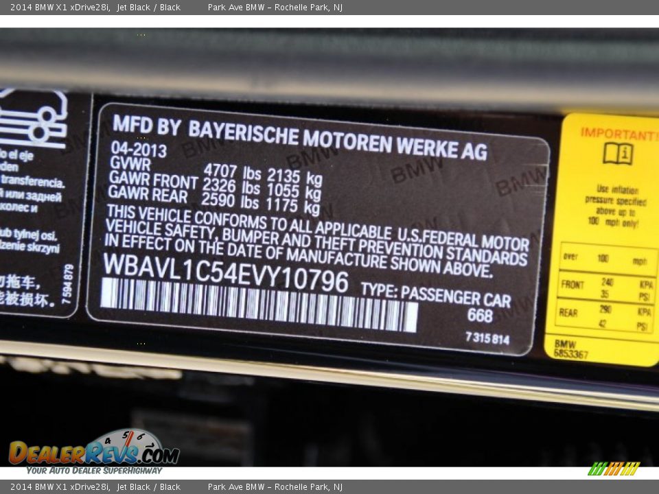 2014 BMW X1 xDrive28i Jet Black / Black Photo #34