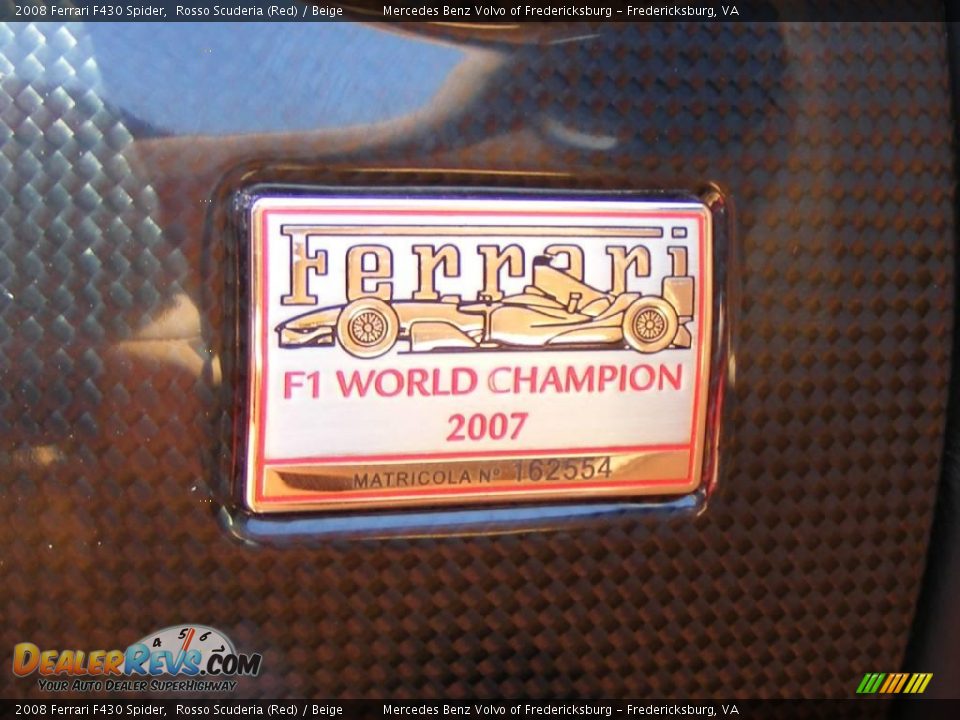 2008 Ferrari F430 Spider Rosso Scuderia (Red) / Beige Photo #9
