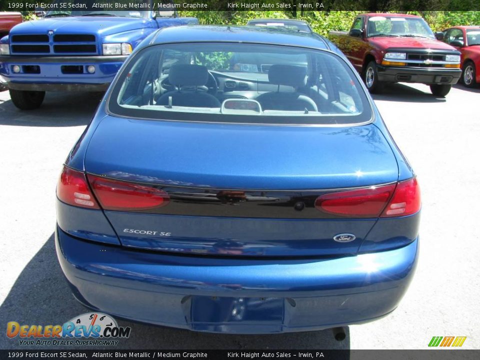 1999 Ford Escort SE Sedan Atlantic Blue Metallic / Medium Graphite Photo #6