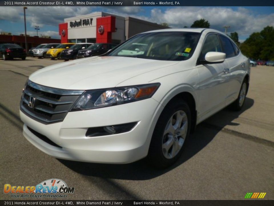 2011 Honda Accord Crosstour EX-L 4WD White Diamond Pearl / Ivory Photo #3