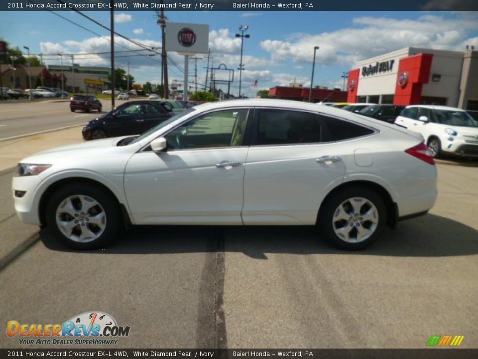 2011 Honda Accord Crosstour EX-L 4WD White Diamond Pearl / Ivory Photo #4