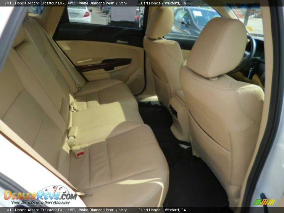 2011 Honda Accord Crosstour EX-L 4WD White Diamond Pearl / Ivory Photo #9
