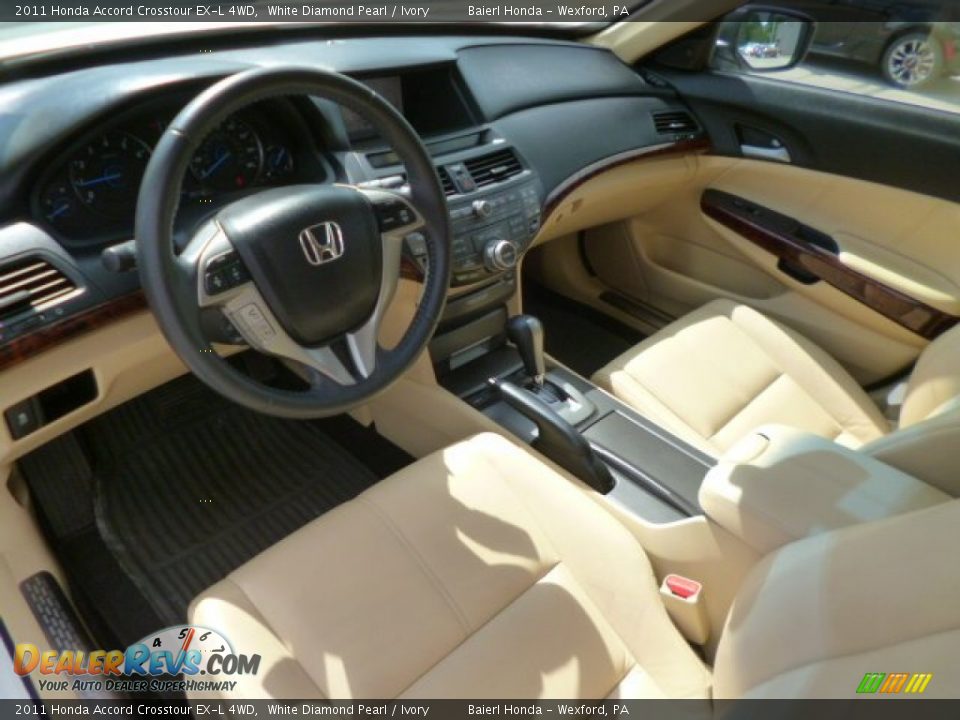 Ivory Interior - 2011 Honda Accord Crosstour EX-L 4WD Photo #13