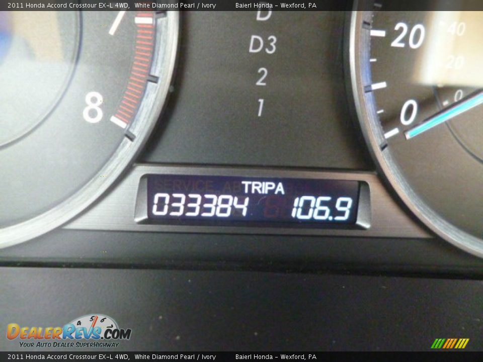 2011 Honda Accord Crosstour EX-L 4WD White Diamond Pearl / Ivory Photo #20