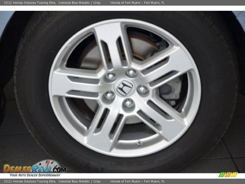 2012 Honda Odyssey Touring Elite Celestial Blue Metallic / Gray Photo #3