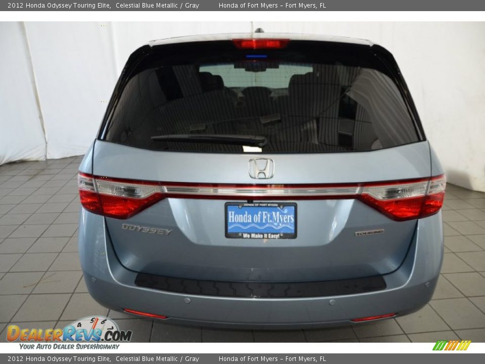 2012 Honda Odyssey Touring Elite Celestial Blue Metallic / Gray Photo #7
