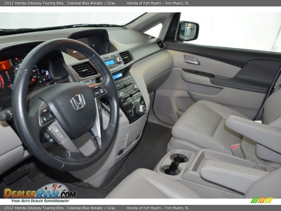 2012 Honda Odyssey Touring Elite Celestial Blue Metallic / Gray Photo #12