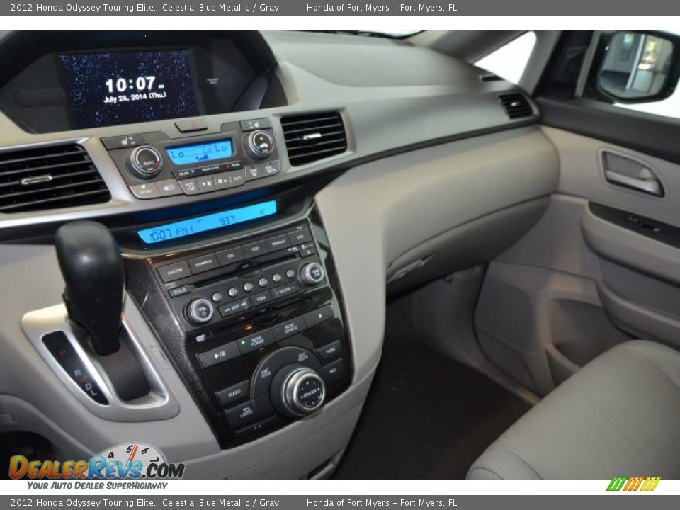 2012 Honda Odyssey Touring Elite Celestial Blue Metallic / Gray Photo #14