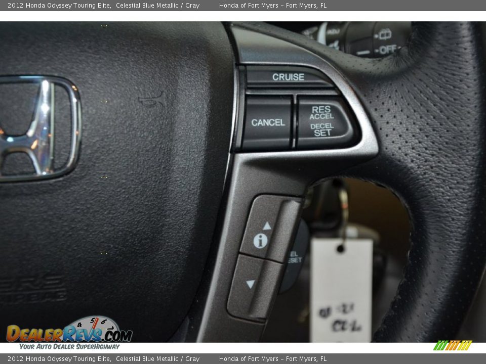 2012 Honda Odyssey Touring Elite Celestial Blue Metallic / Gray Photo #18