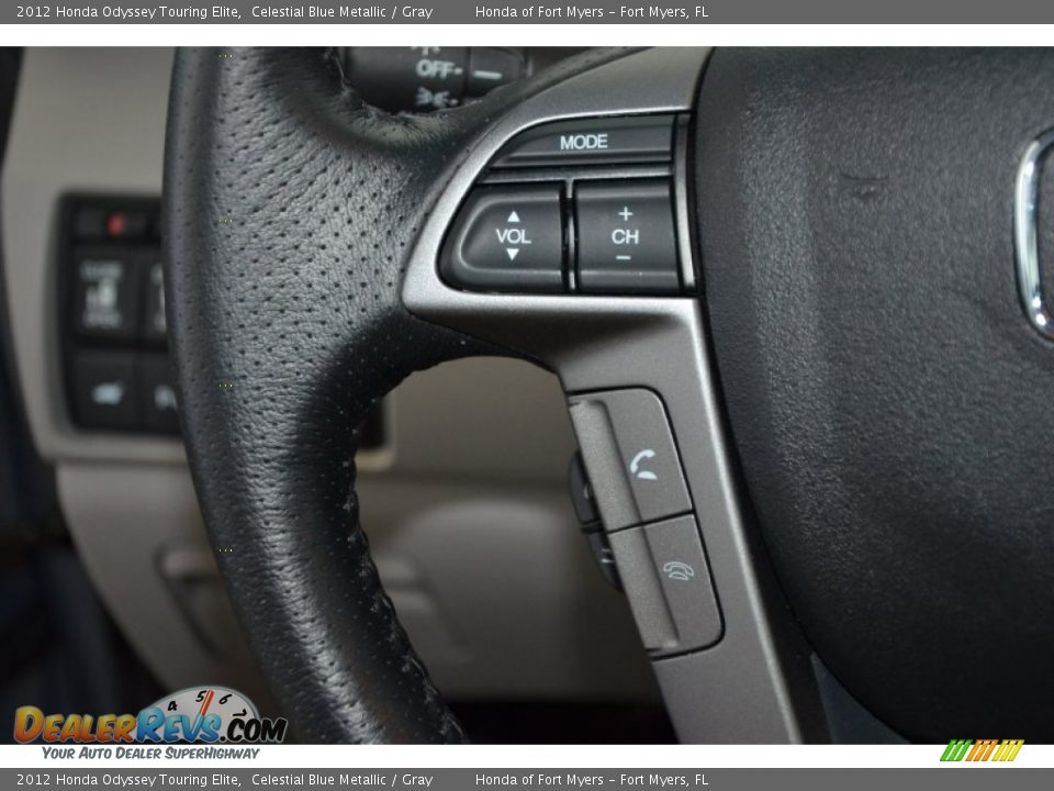 2012 Honda Odyssey Touring Elite Celestial Blue Metallic / Gray Photo #19