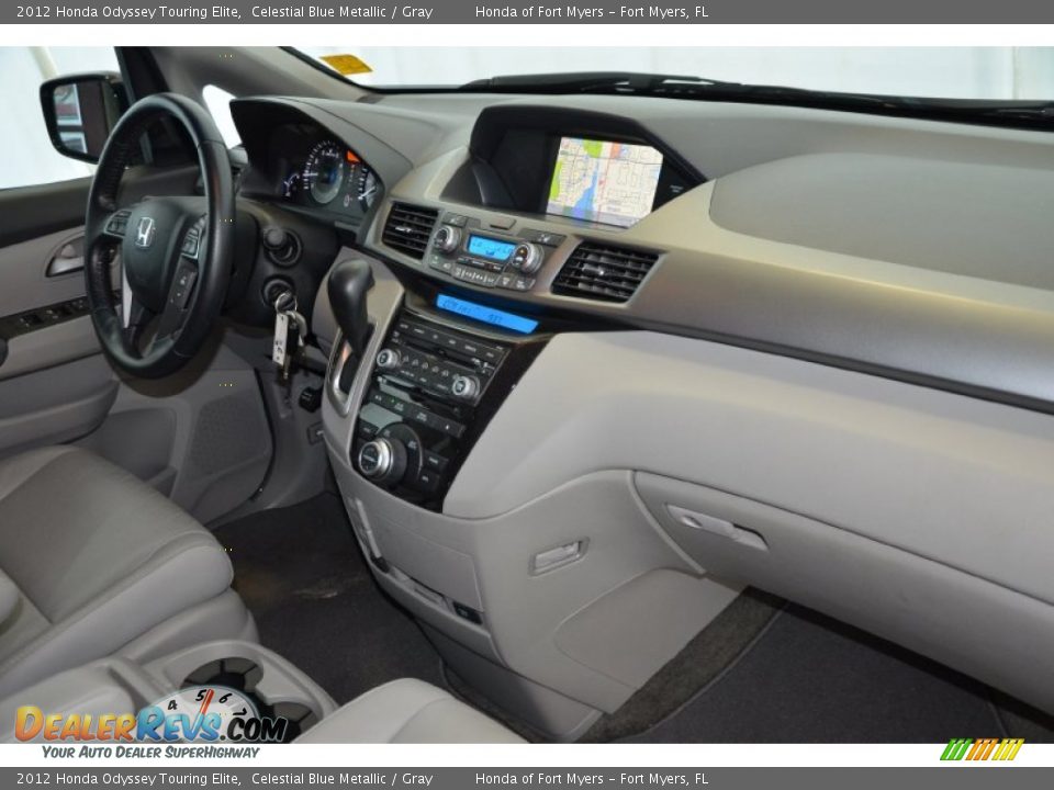 2012 Honda Odyssey Touring Elite Celestial Blue Metallic / Gray Photo #32