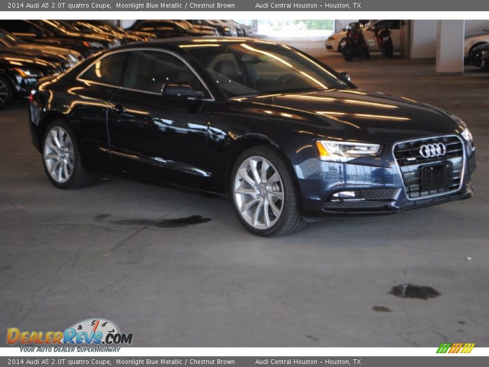 2014 Audi A5 2.0T quattro Coupe Moonlight Blue Metallic / Chestnut Brown Photo #1