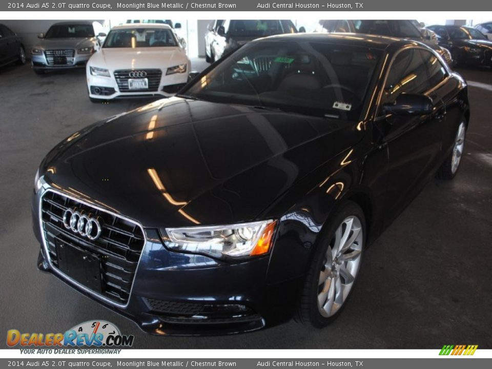 2014 Audi A5 2.0T quattro Coupe Moonlight Blue Metallic / Chestnut Brown Photo #5