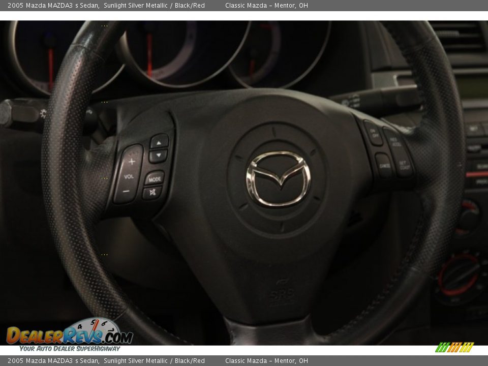 2005 Mazda MAZDA3 s Sedan Sunlight Silver Metallic / Black/Red Photo #6
