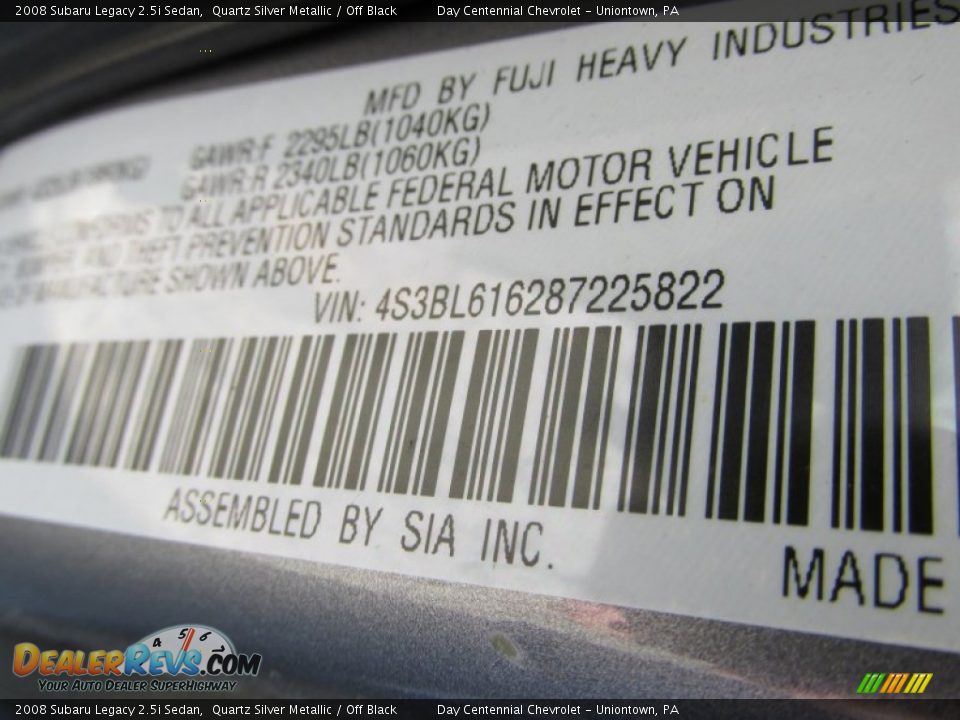 2008 Subaru Legacy 2.5i Sedan Quartz Silver Metallic / Off Black Photo #19