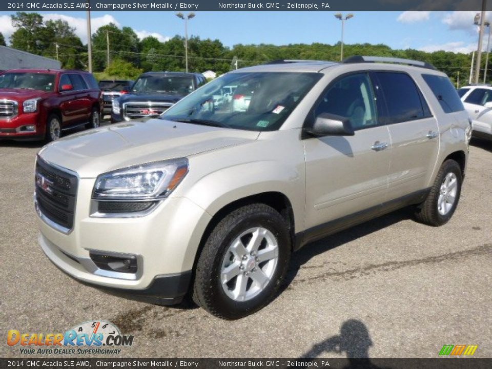 2014 GMC Acadia SLE AWD Champagne Silver Metallic / Ebony Photo #1