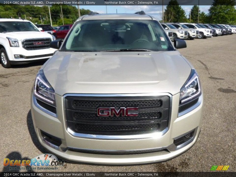2014 GMC Acadia SLE AWD Champagne Silver Metallic / Ebony Photo #2